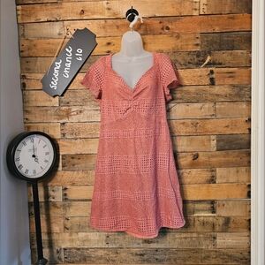 Francesca's women's dusty rose crochet overlay boho dress size xl